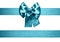 Cyan bow and ribbon from silk