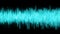 Cyan colored modern audio vu meter spectrum waveform animation