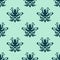 Cyan floral seamless pattern