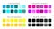 Cyan, Magenta, Yellow and Black CMYK Color Shades Isolated Vector