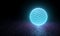 Cyan Neon Glowing Ring Ball