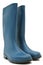 Cyan rubber boots isolated