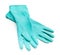 Cyan rubber gloves