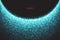 Cyan Shimmer Glowing Round Particles Vector Background