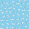 Cyan and white crane origami seamless vector pattern