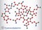 Cyanocobalamin, cobalamin molecule. It is a form of vitamin B12. Molecule model. Sheet of paper in a cage. Vector