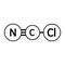 Cyanogen chloride molecule icon