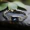 Cyanotype Diamond Bracelet: Silver Bracelet With Blue Topaz And Emerald Shape Crystal