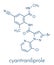 Cyantraniliprole insecticide molecule ryanoid class. Skeletal formula.