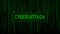 Cyber attack. Hacking. Digital background green matrix. Binary computer code. Computer screen error templates