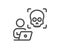 Cyber attack line icon. Ransomware threat sign. Vector