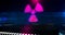 Cyber attack with nuclear symbol 3d illustration