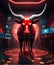 Cyber Bull in a Bitcoin Command Center