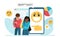 Cyber bullying people vector illustration, cartoon flat sad bullied teen boy and girl surrounded by message bubbles