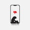 Cyber bullying  phone with sad woman graphic ,icon vector