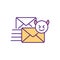 Cyber bullying via emails RGB color icon