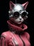 Cyber Cats: Unveiling AI\\\'s Striking Animal Fashion Portraits