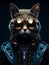 Cyber Cats: Unveiling AI\\\'s Striking Animal Fashion Portraits