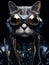 Cyber Cats: Unveiling AI\\\'s Striking Animal Fashion Portraits