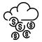 Cyber cloud robbery icon, outline style