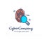 Cyber company thumb impression logo with white background and ty