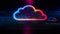 Cyber computing cloud symbol 3d animation