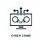 Cyber Crime icon from banned internet collection. Simple line Cyber Crime icon for templates, web design and infographics