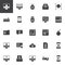 Cyber crime vector icons set