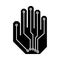Cyber digital robotic hand logo. Simple style.