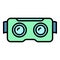 Cyber game goggles icon color outline vector