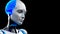 Cyber Girl humanoid robot with artificial intelligence – Digital 3D Illustration on black background