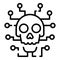 Cyber hacker attack icon, outline style