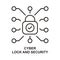 Cyber lock and security icon design.