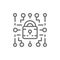 Cyber lock, web security, cryptography line icon.