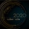 Cyber luxury sale Gold futuristic circle lines 2020 on a blue background Modern creative design element luxury elegant cards