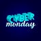 Cyber Monday 3D Typographic Vector Blue Art.