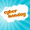 Cyber Monday background. Digital promo text in style of old 8-bit video games. Vibrant 3D Pixel Letters
