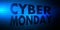 Cyber Monday banner with binary code design