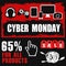 Cyber monday, Big Sale, creative template on flat design