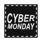 Cyber monday, black sticker lettering electronic event