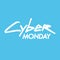 Cyber Monday hand drawn lettering text design. Creative typography for discount shopping, commerce, promotion and advertising.