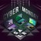 Cyber monday laptop sale on yantra field background