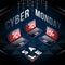 Cyber monday laptop sale on yantra field background