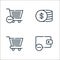 cyber monday line icons. linear set. quality vector line set such as wallet, shopping trolley, coins
