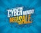 Cyber monday mega sale, clearance discounts poster