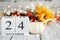 Cyber Monday November 24th Calendar Blocks with Autumn Decorations