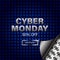 Cyber Monday sale banner with silver button