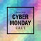 Cyber Monday Sale colorful rainbow polygonal banner.