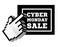 Cyber Monday sale with computer 3D cursor pointer