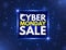 Cyber Monday sale concept banner. Luminous signboard, nightly advertising. Annual sale background. Good deal promotion. Cyber Mond